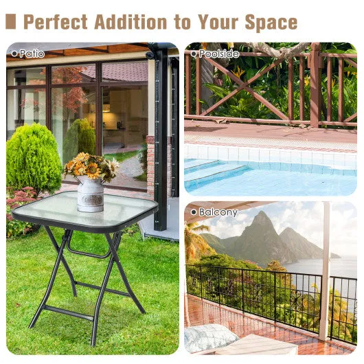 18 Inch Square Patio Bistro Table with Rustproof Frame