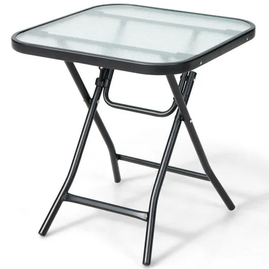 18 Inch Square Patio Bistro Table with Rustproof Frame