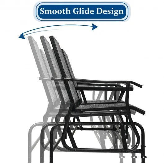2-Person Outdoor Patio Double Rocking Loveseat -Gray