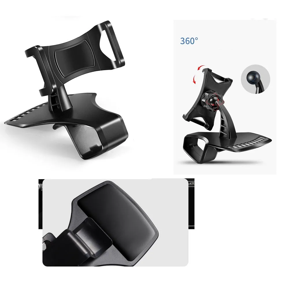 3 in 1 Car GPS Smartphone Holder: Dashboard / Visor Clamp   AC Grid Clip for Plum Compass - Black