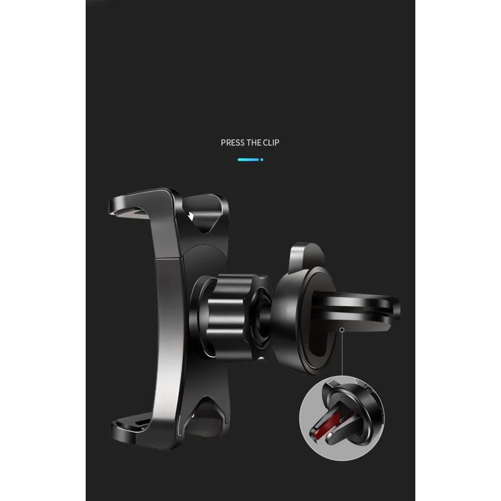3 in 1 Car GPS Smartphone Holder: Dashboard / Visor Clamp   AC Grid Clip for Plum Compass - Black