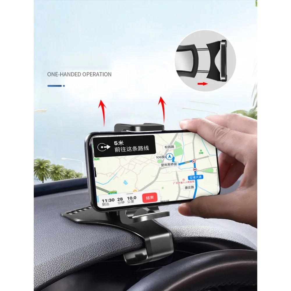 3 in 1 Car GPS Smartphone Holder: Dashboard / Visor Clamp   AC Grid Clip for Plum Compass - Black