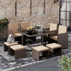 9 Pieces Outdoor Dining Set