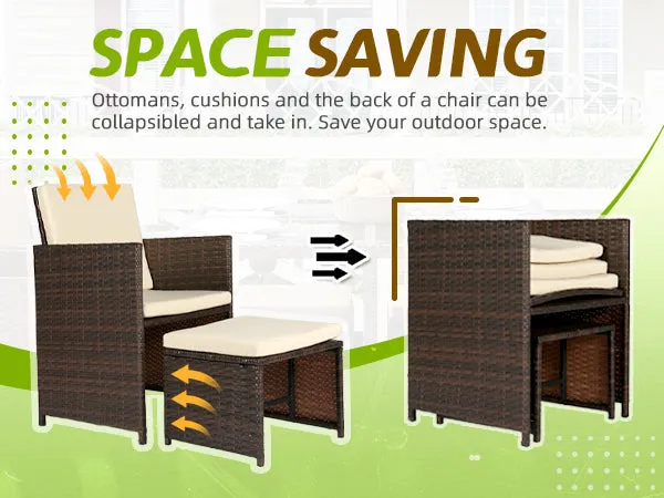 9 Pieces Outdoor Dining Set