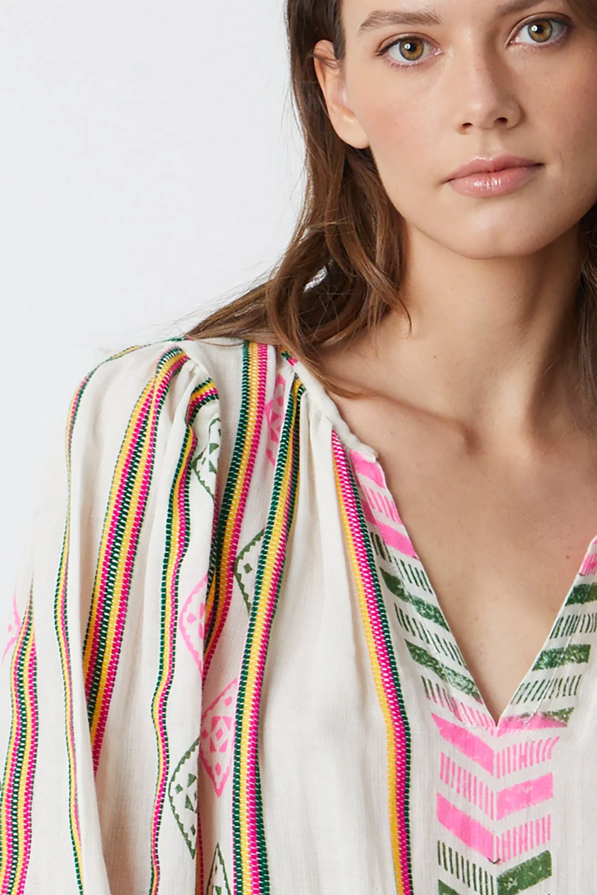 BETH JACQUARD BOHO TOP