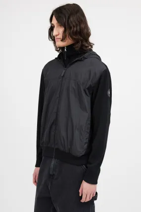 Black Nylon Knit Hybridge Jacket