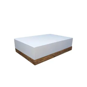 Bodhi Outdoor Resin And Wood White Rectangular Coffee Table