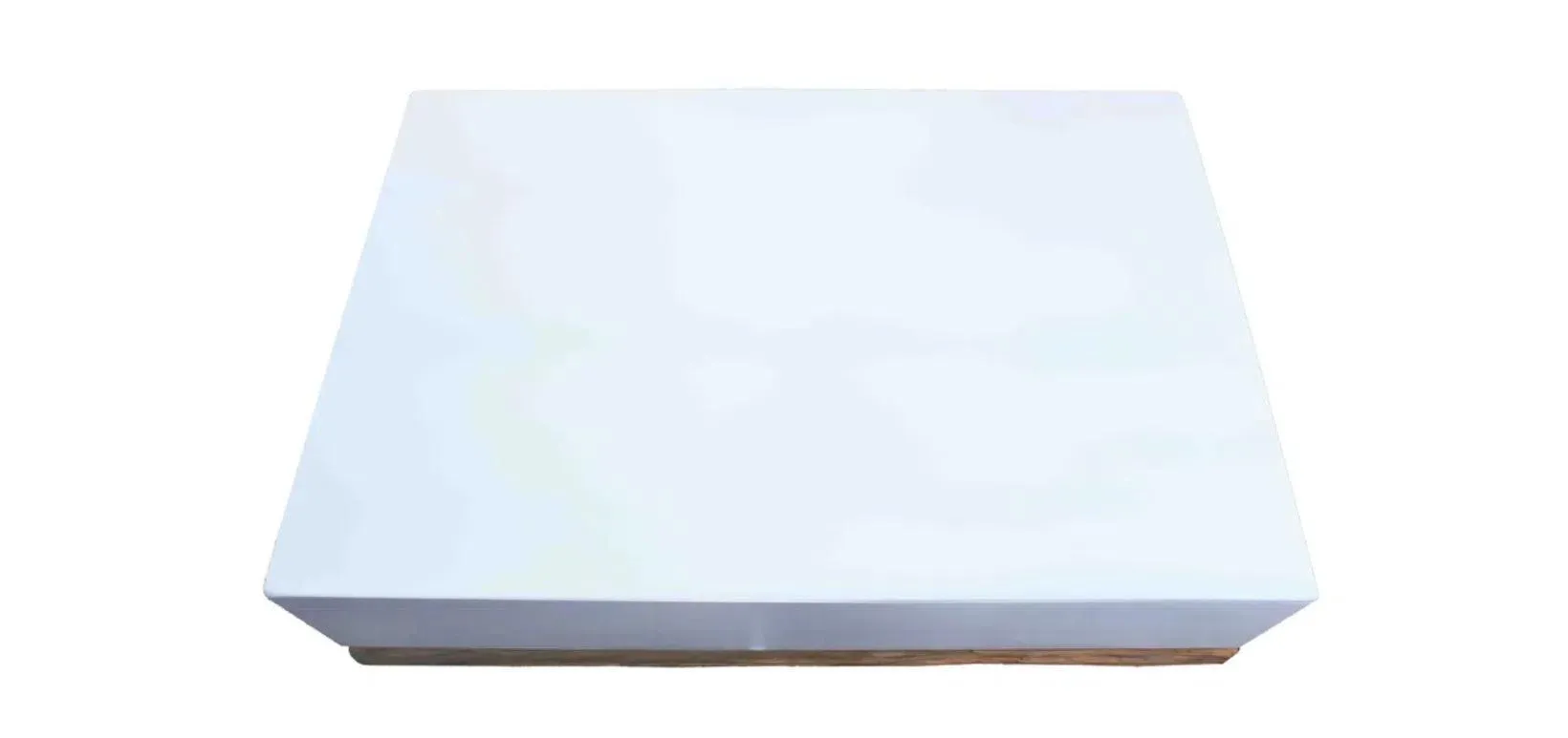 Bodhi Outdoor Resin And Wood White Rectangular Coffee Table