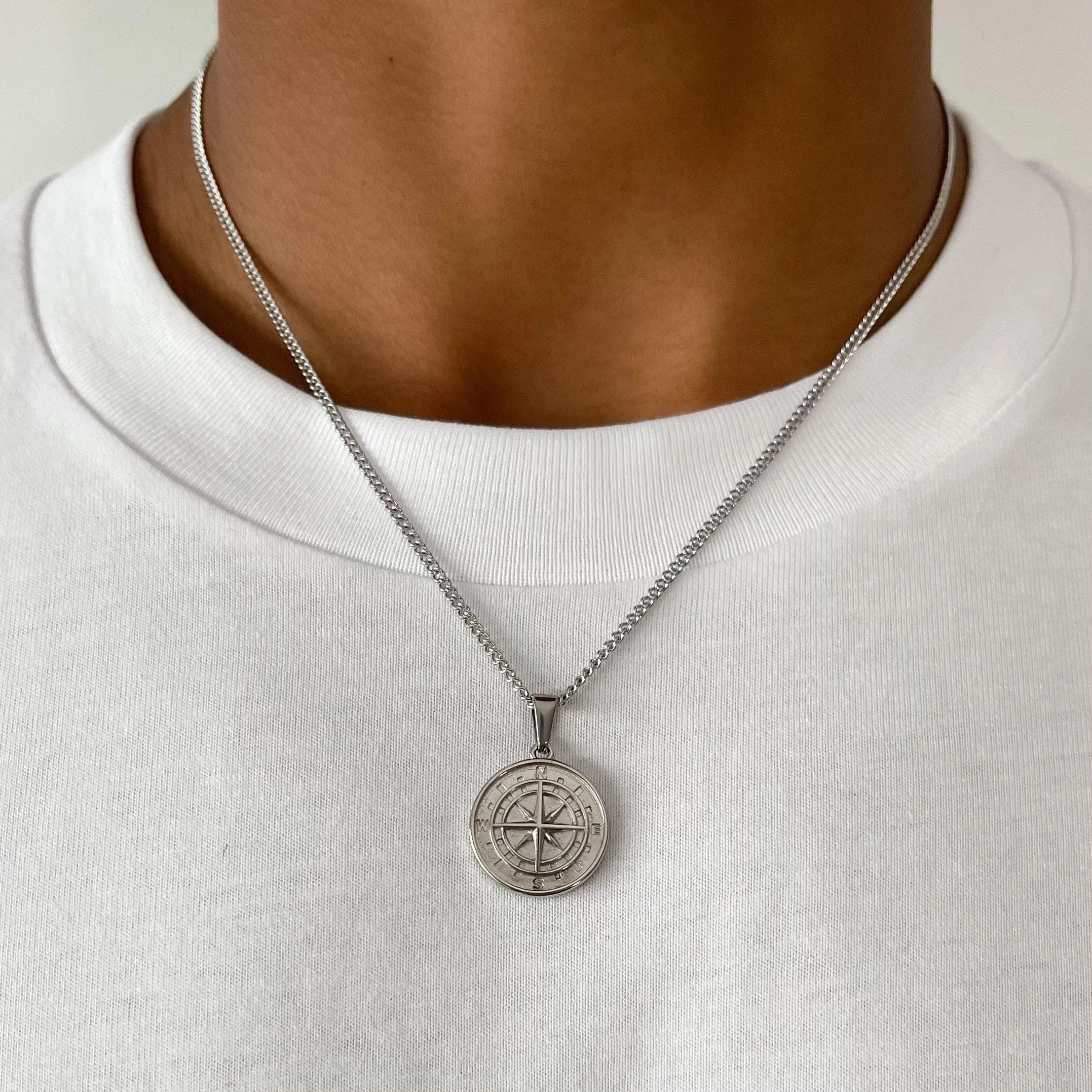 Compass & Bracelet Set - Silver