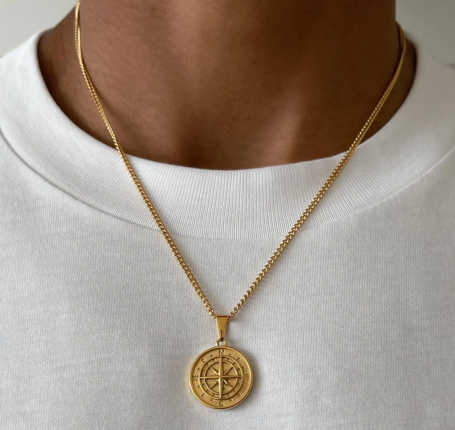 Compass & Chain Set - (Gold)