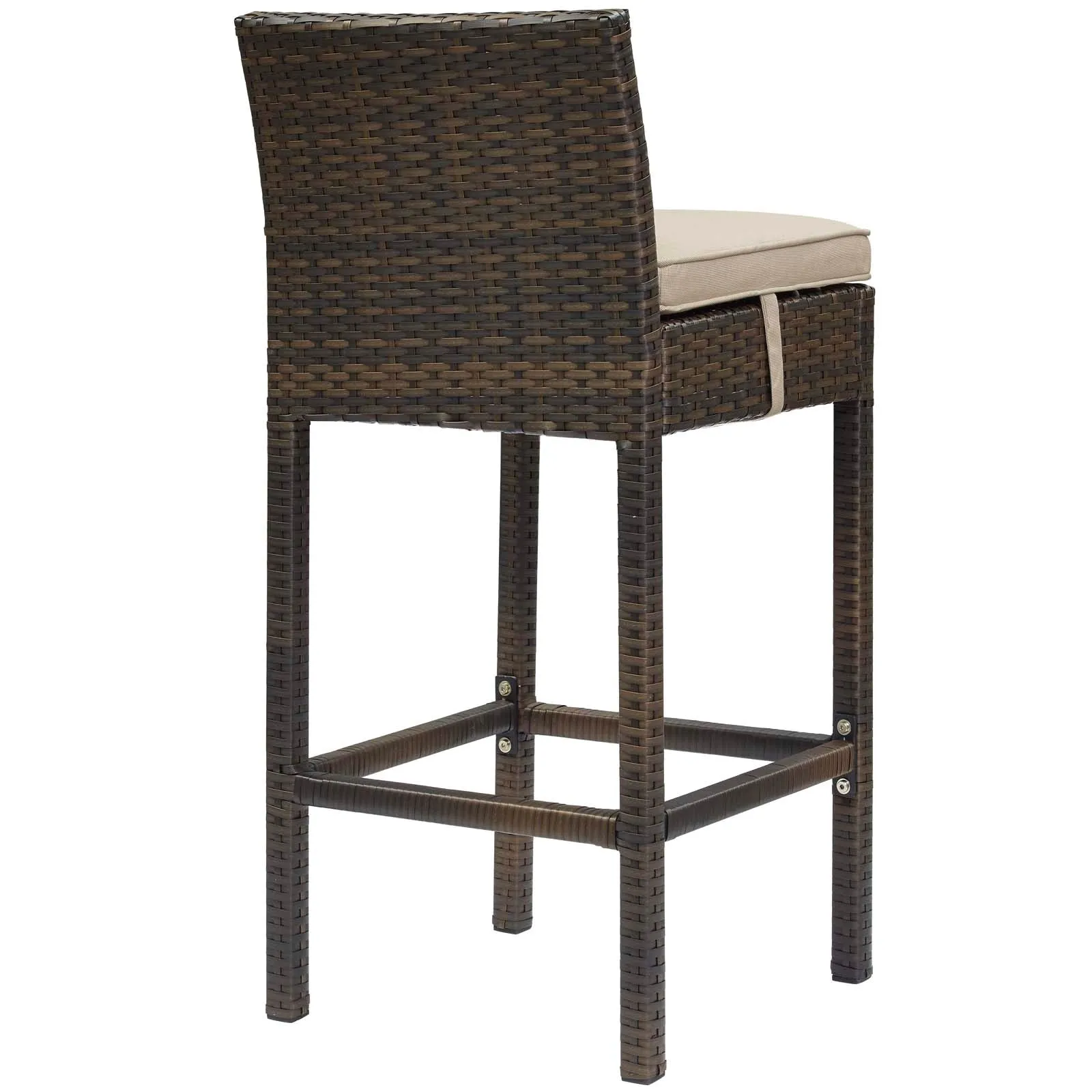 Conduit Bar Stool Outdoor Patio Wicker Rattan Set of 2 by Modway