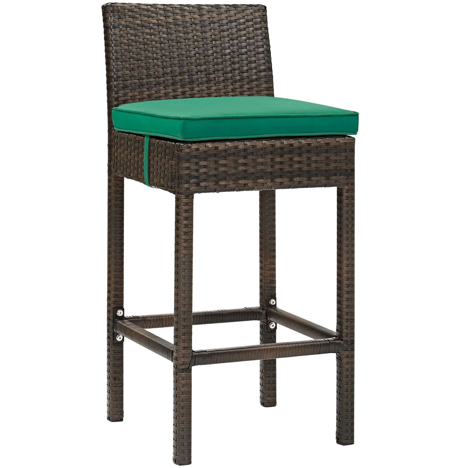 Conduit Bar Stool Outdoor Patio Wicker Rattan Set of 2 by Modway