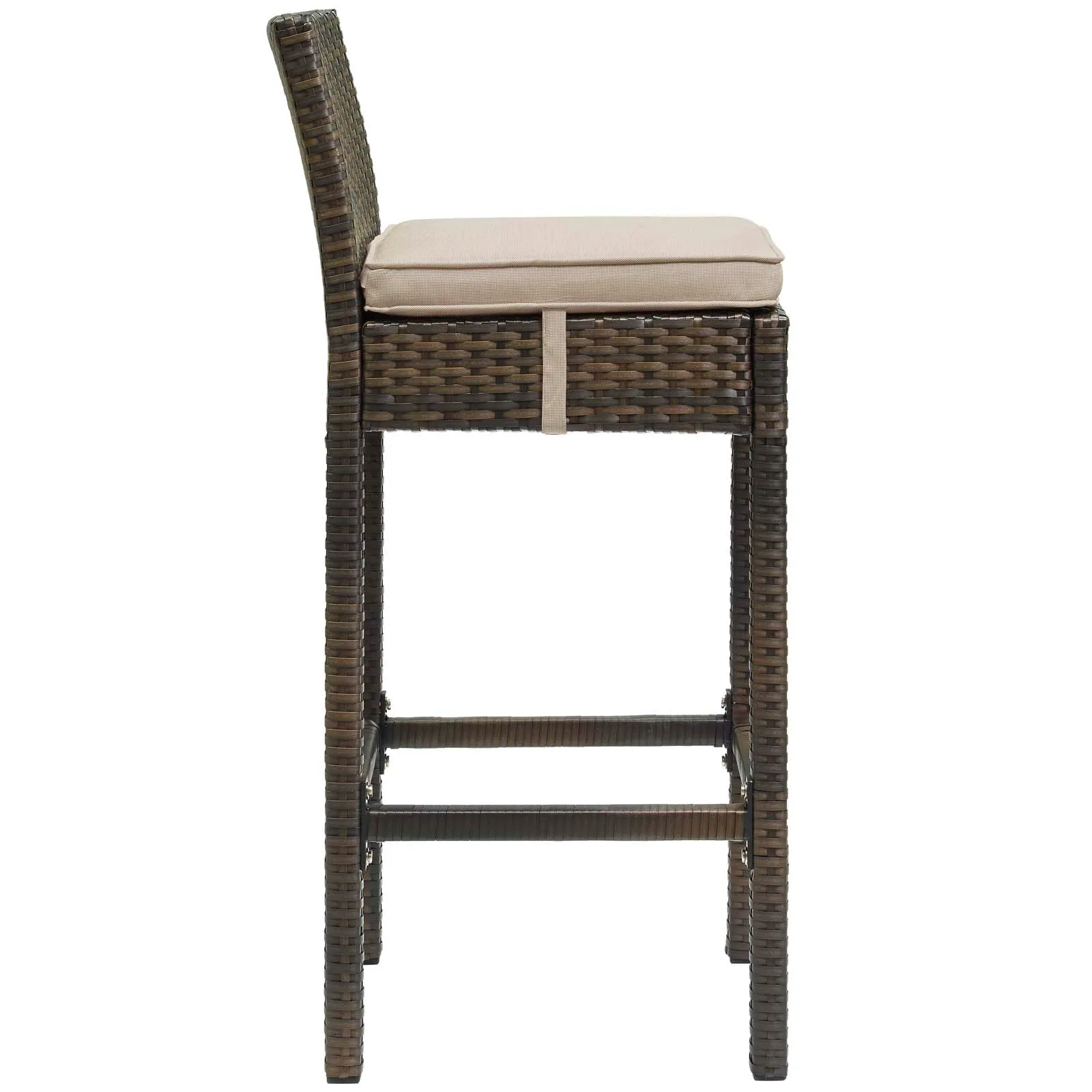 Conduit Bar Stool Outdoor Patio Wicker Rattan Set of 2 by Modway