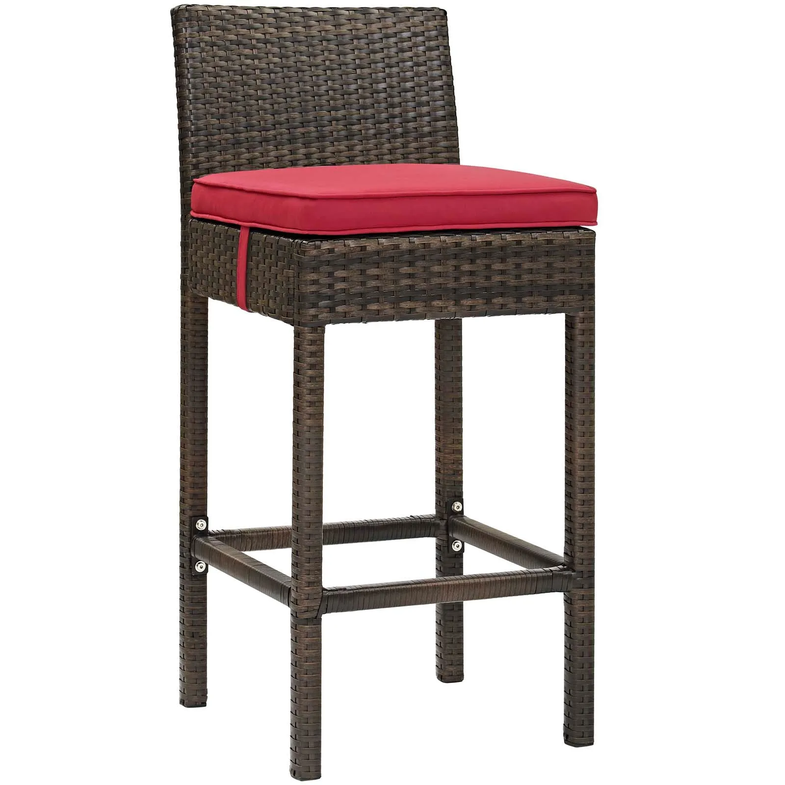 Conduit Bar Stool Outdoor Patio Wicker Rattan Set of 2 by Modway