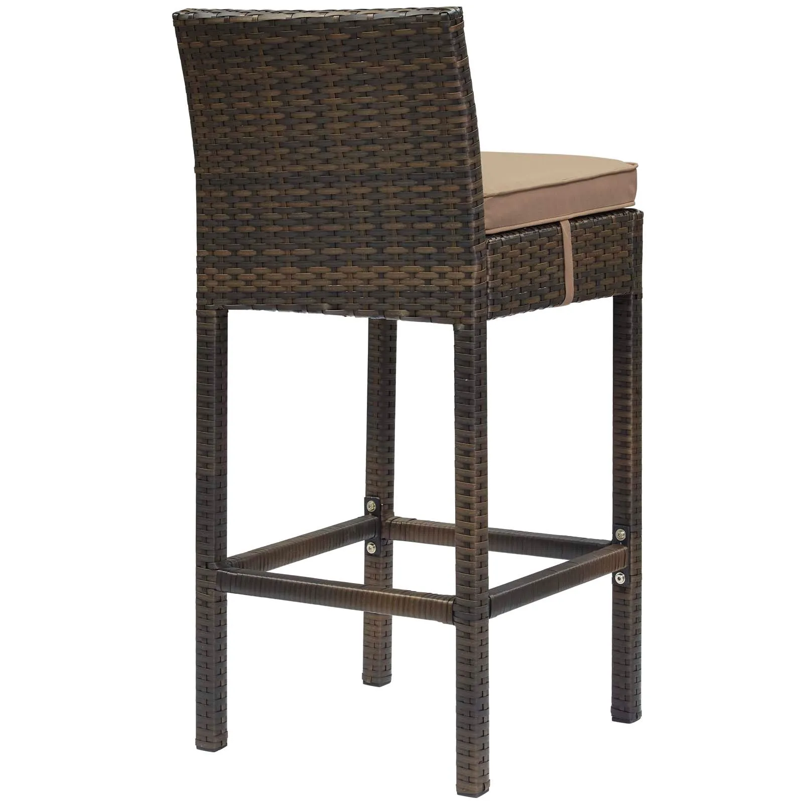 Conduit Bar Stool Outdoor Patio Wicker Rattan Set of 2 by Modway