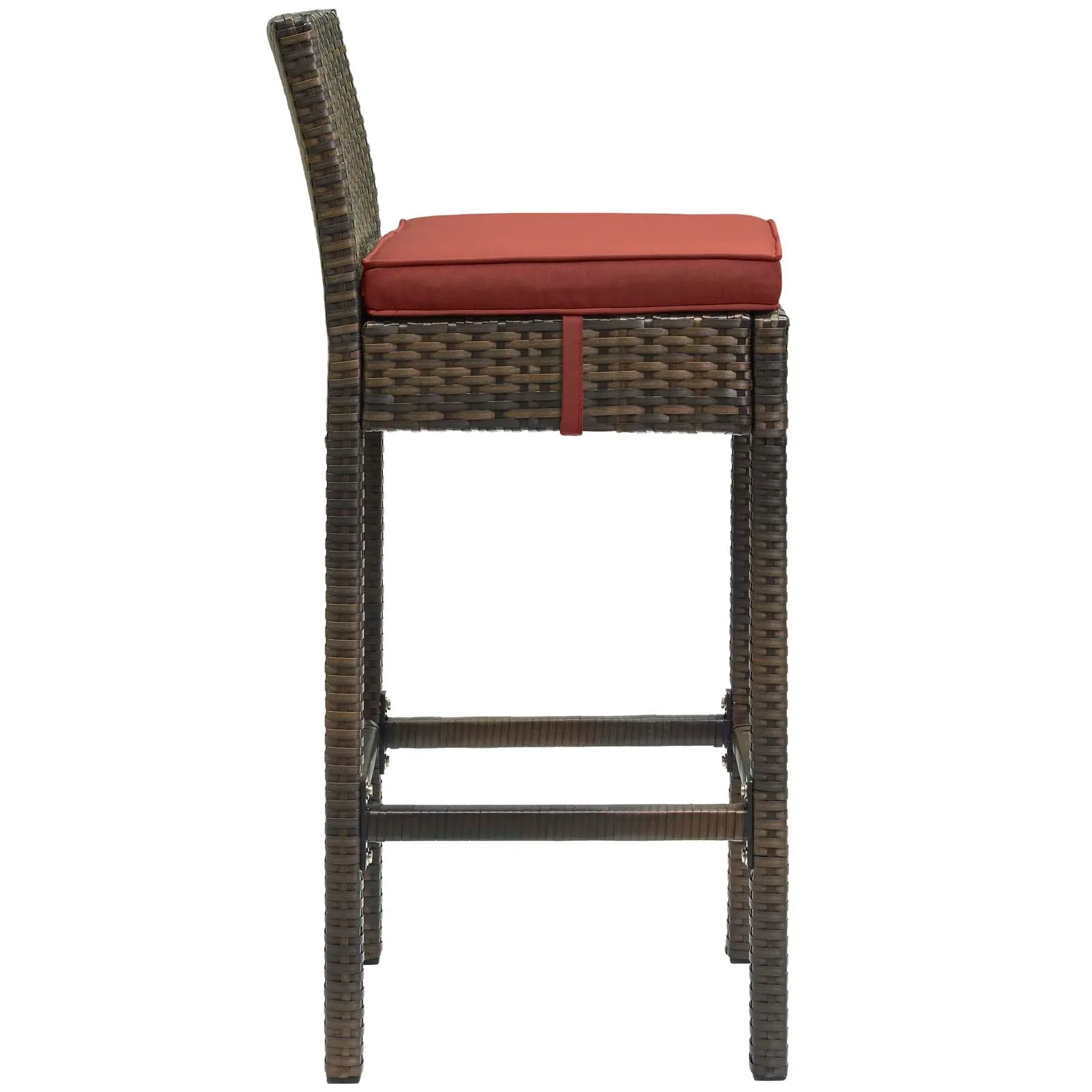Conduit Bar Stool Outdoor Patio Wicker Rattan Set of 2 by Modway