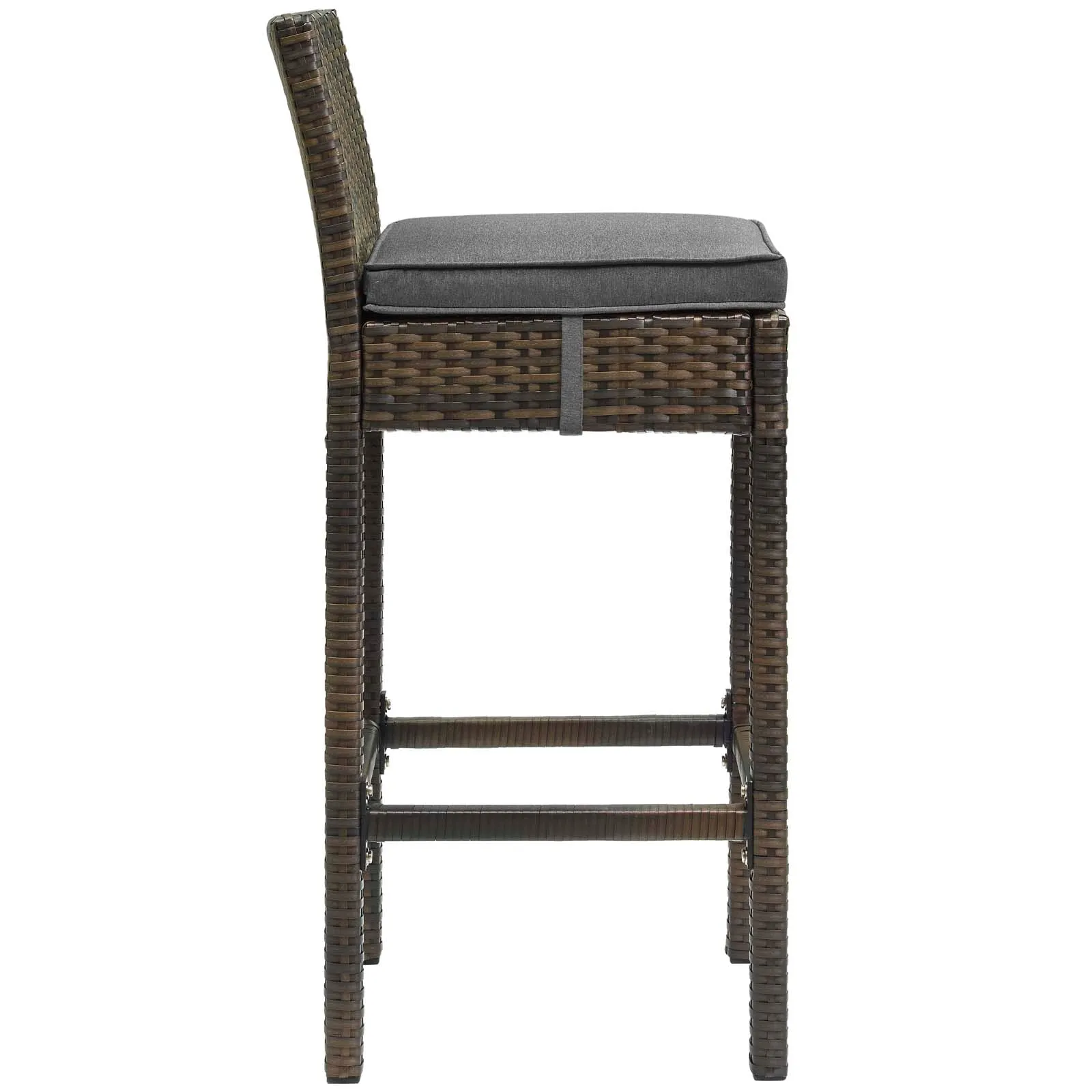 Conduit Bar Stool Outdoor Patio Wicker Rattan Set of 2 by Modway