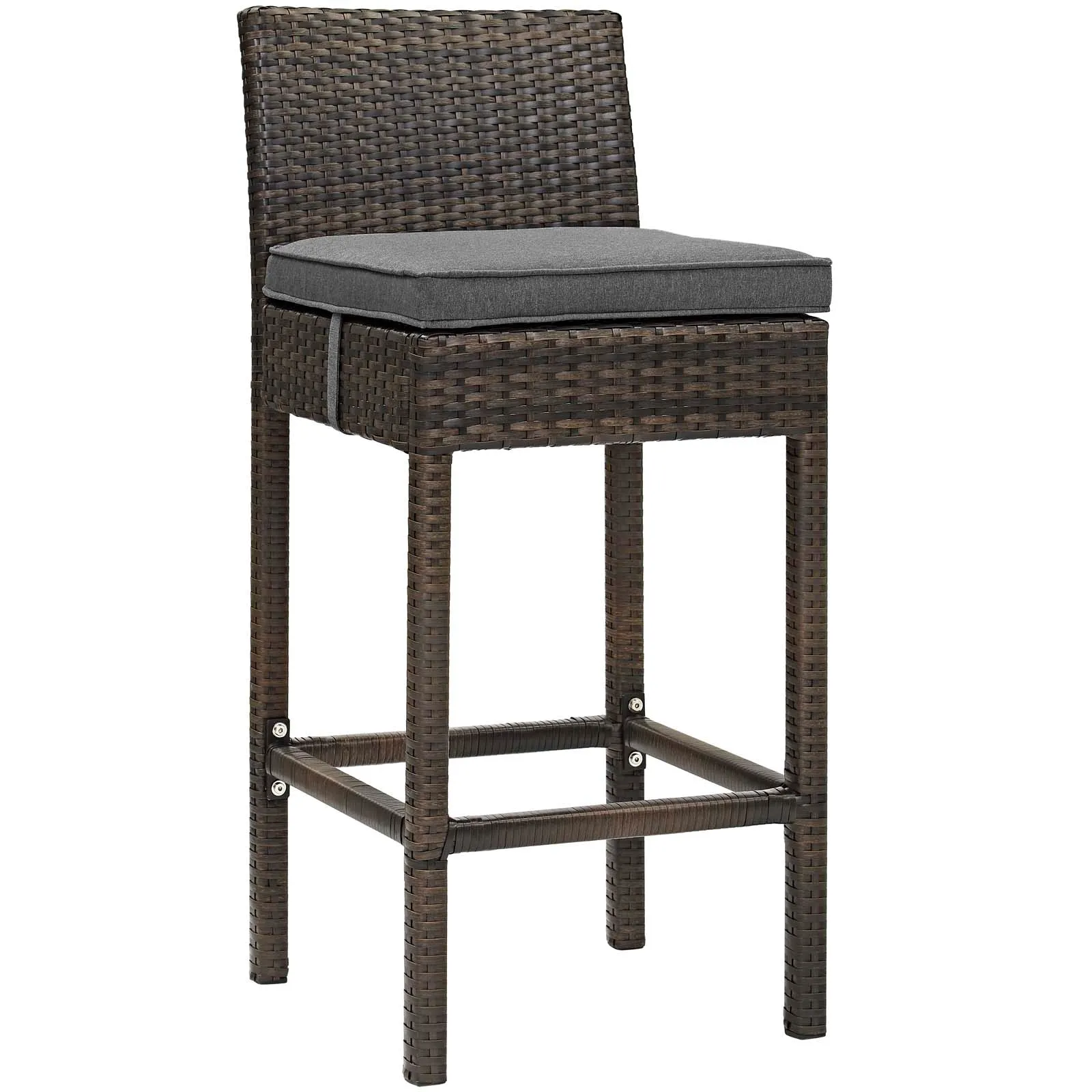 Conduit Bar Stool Outdoor Patio Wicker Rattan Set of 2 by Modway