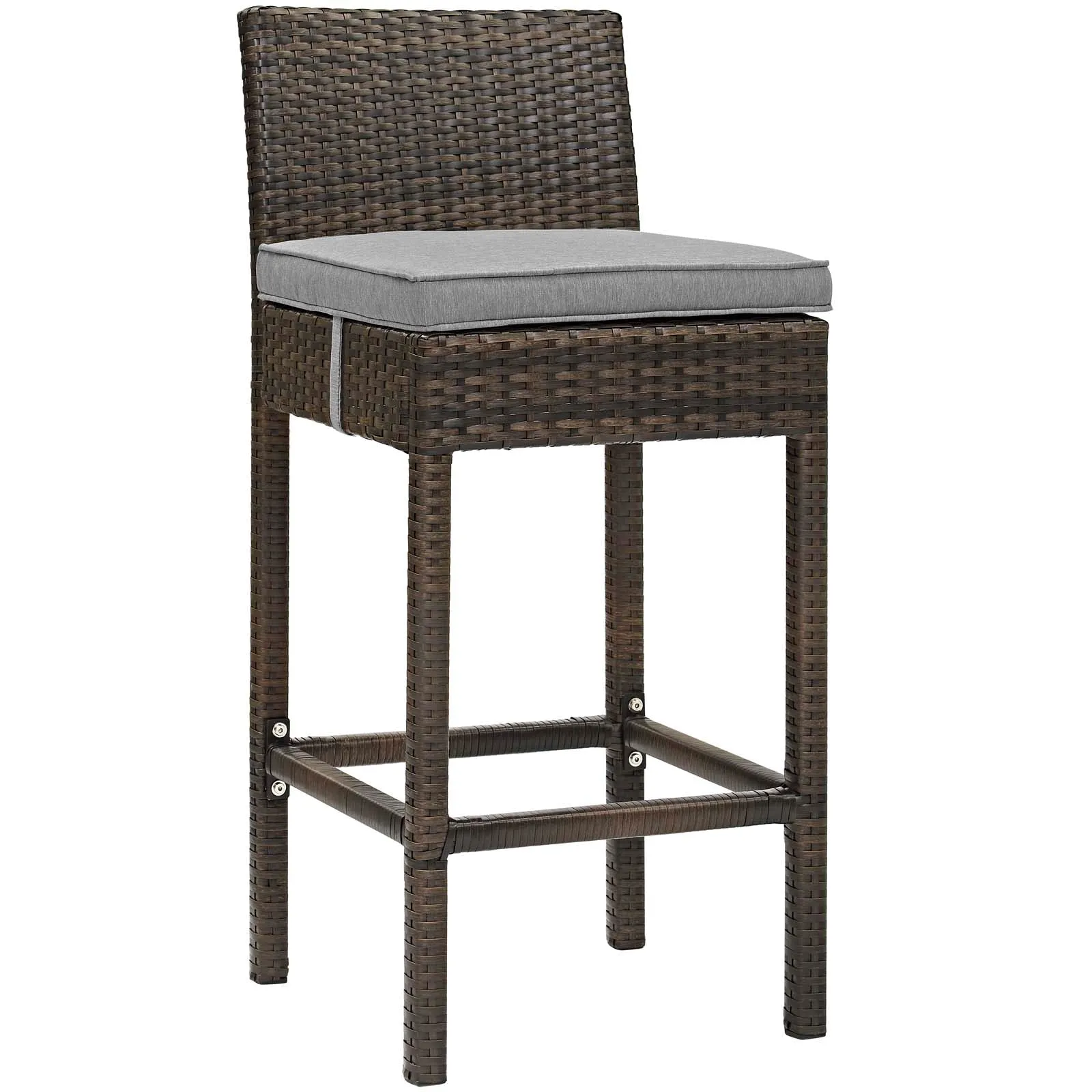 Conduit Bar Stool Outdoor Patio Wicker Rattan Set of 2 by Modway