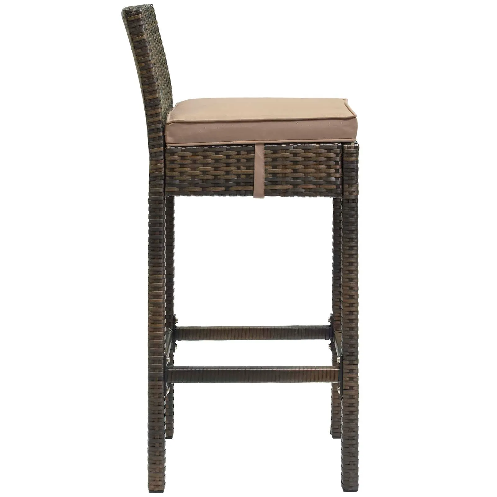 Conduit Bar Stool Outdoor Patio Wicker Rattan Set of 2 by Modway