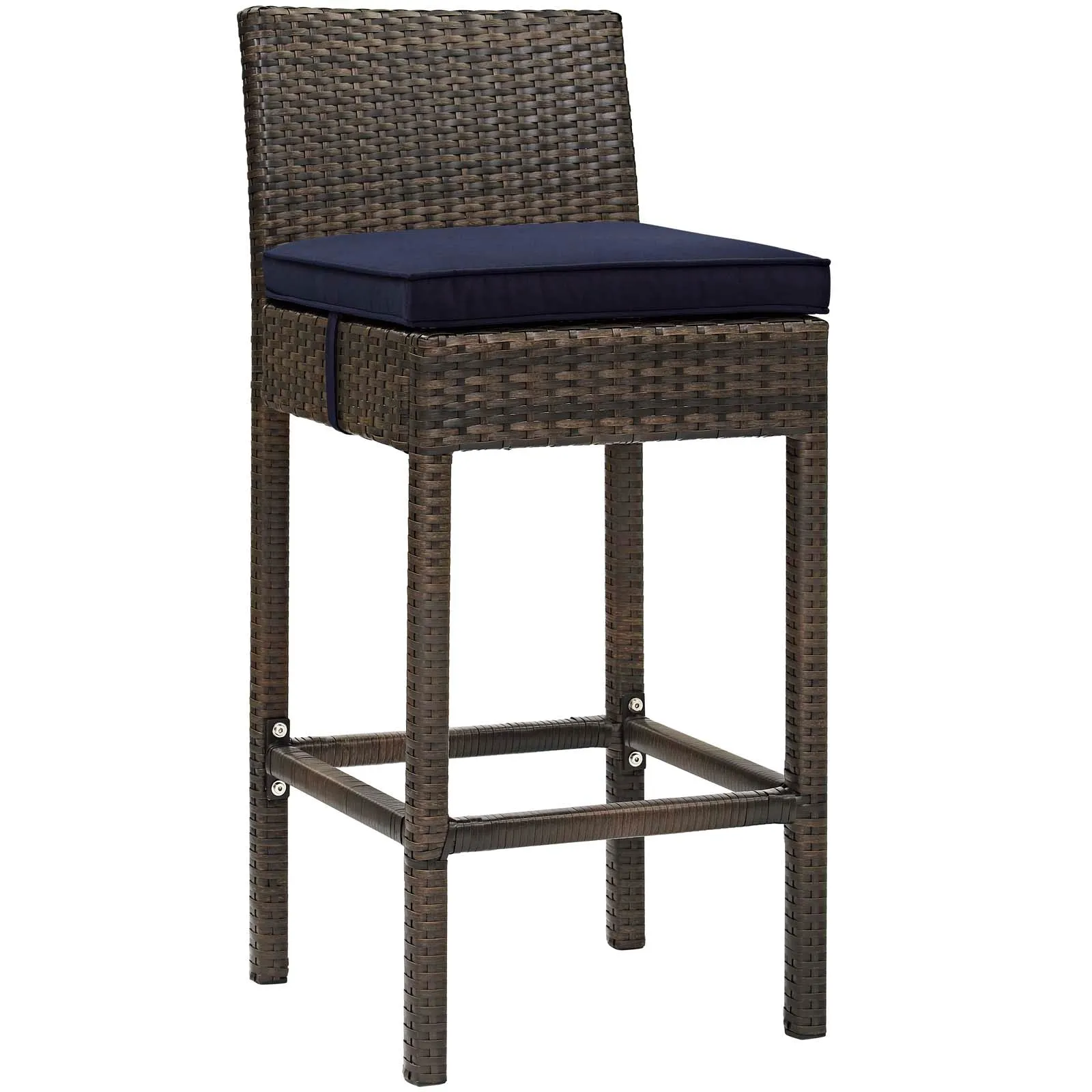 Conduit Bar Stool Outdoor Patio Wicker Rattan Set of 2 by Modway