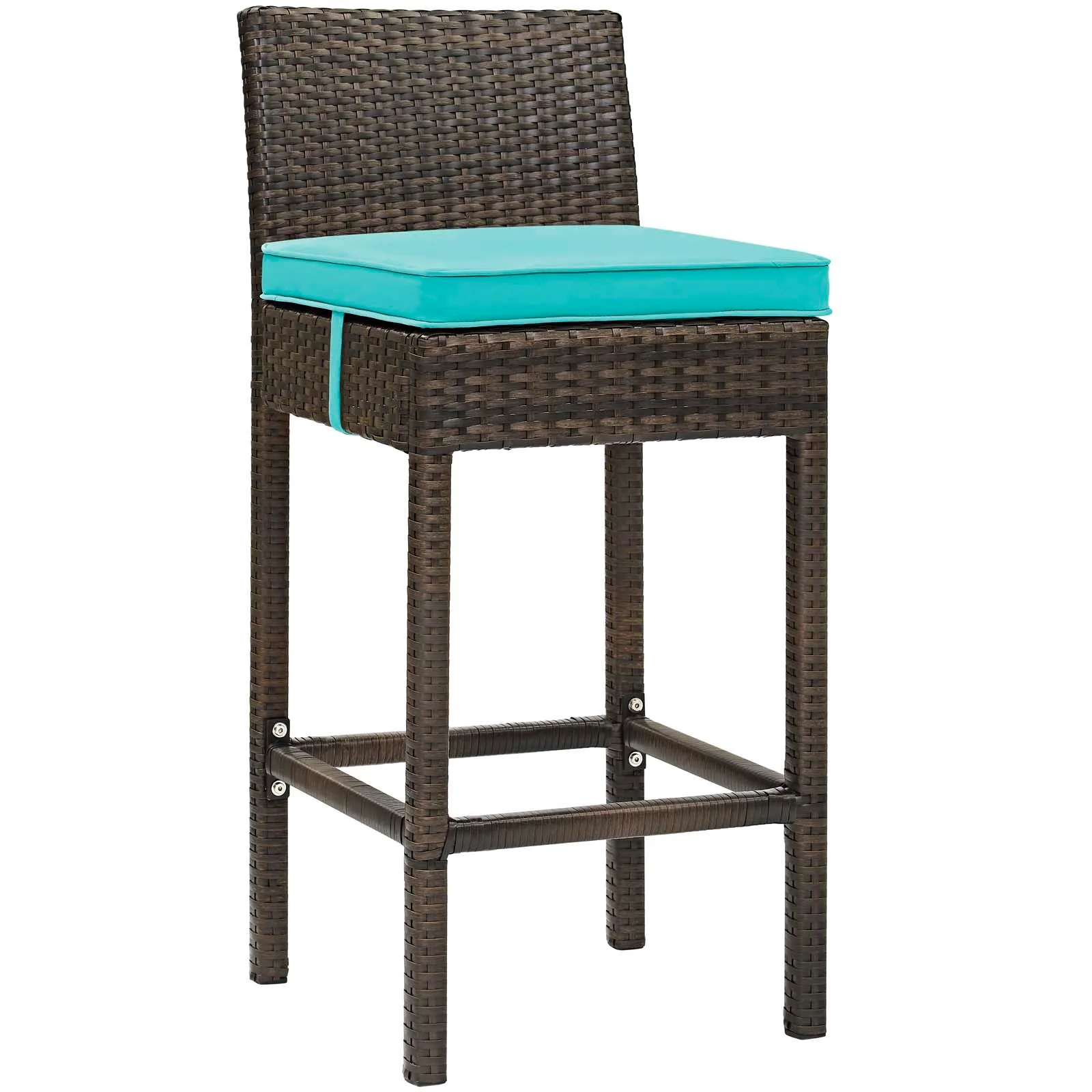 Conduit Bar Stool Outdoor Patio Wicker Rattan Set of 2 by Modway