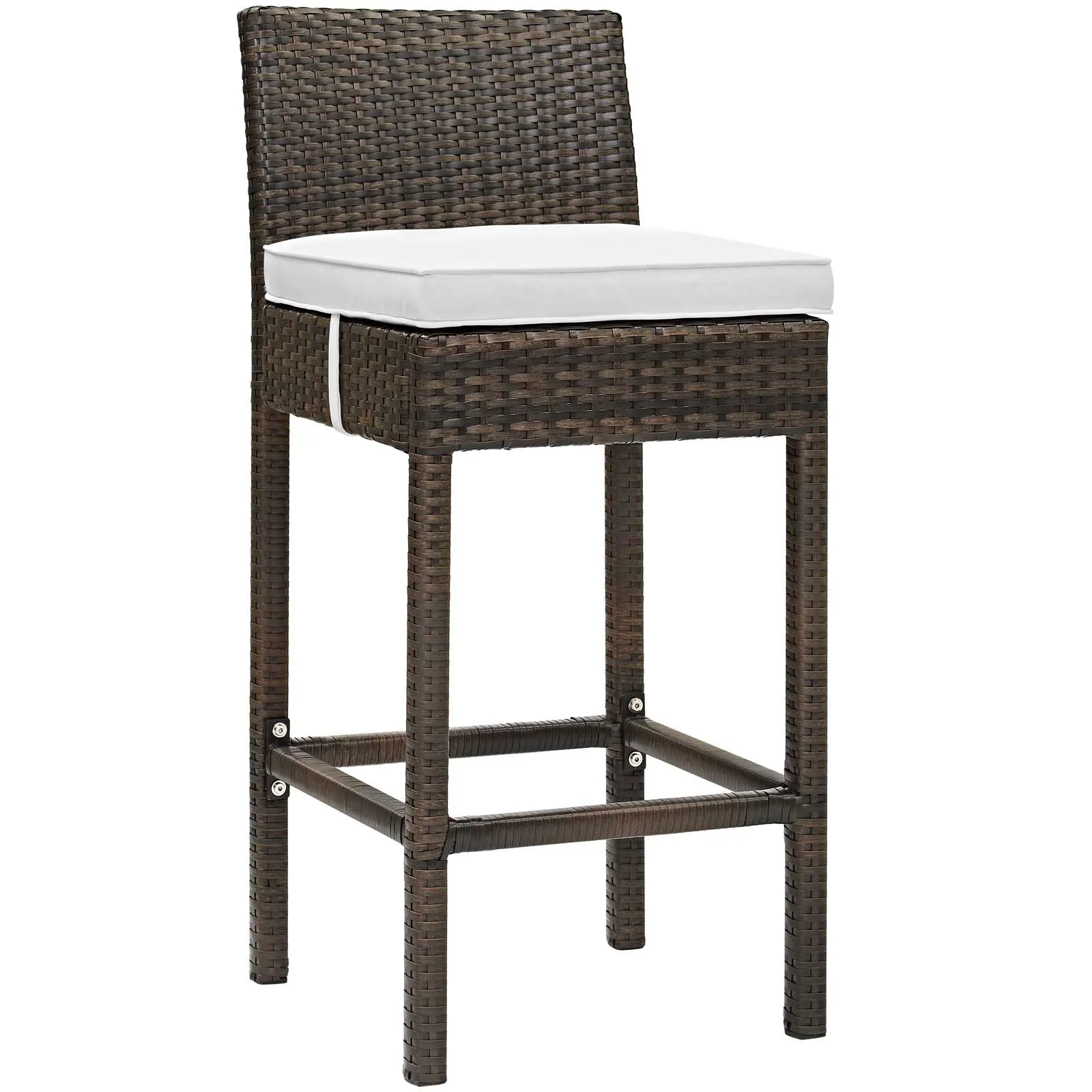 Conduit Bar Stool Outdoor Patio Wicker Rattan Set of 2 by Modway