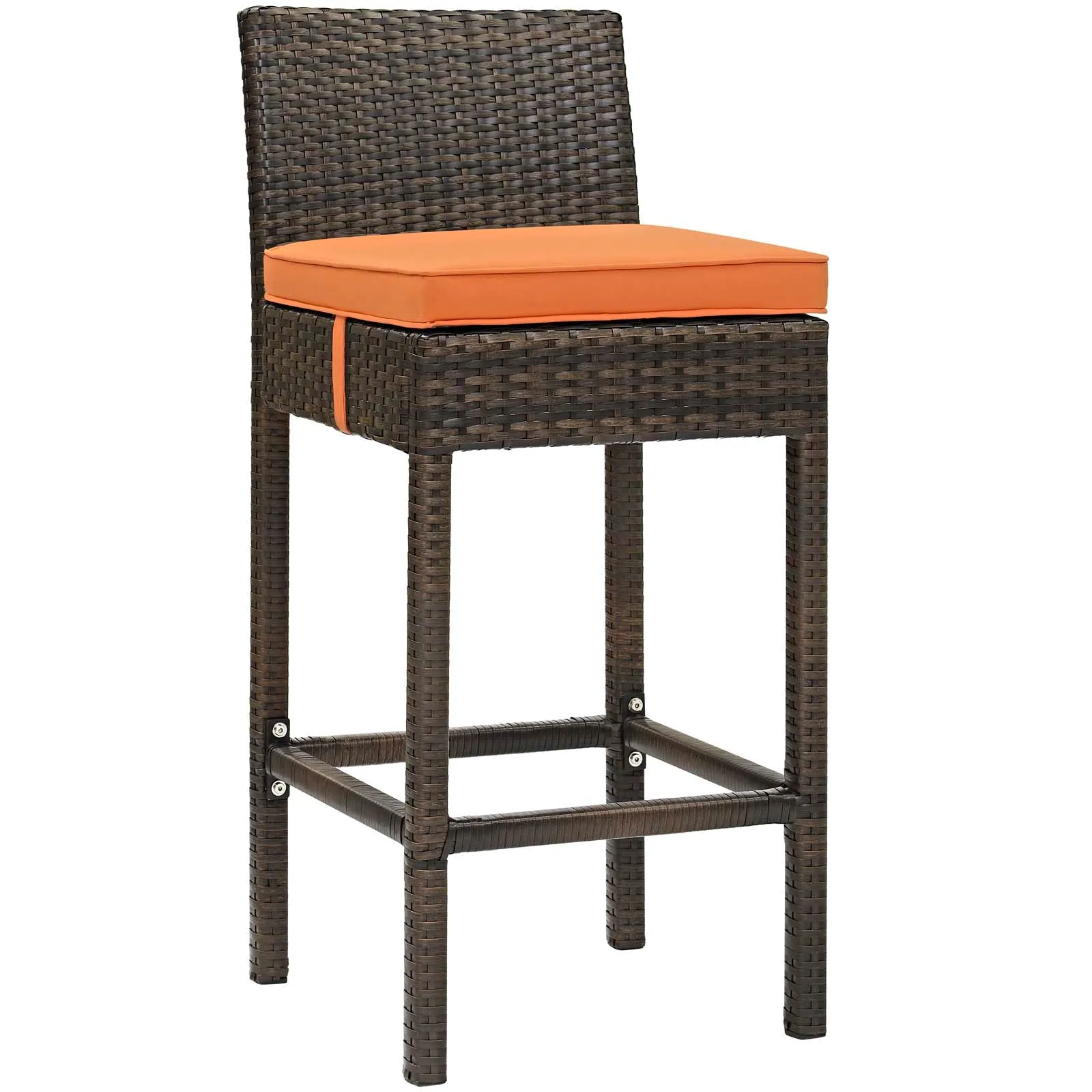 Conduit Bar Stool Outdoor Patio Wicker Rattan Set of 2 by Modway