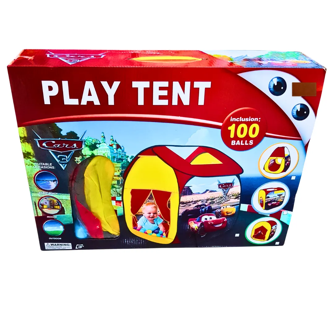 Disney Cars Play Tent with 100 Balls - Pop-Up Indoor/Outdoor Ball Pit for Kids, Ages 3 