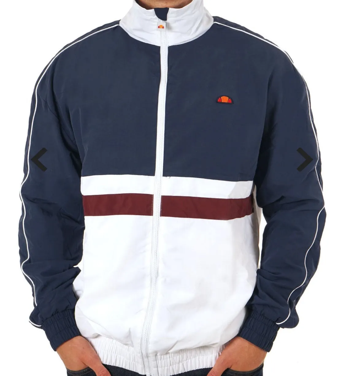 Ellesse Viaronna FZ Jacket Navy/White / Wine