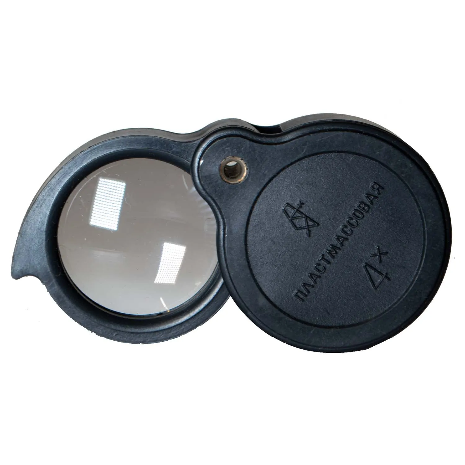 Folding Magnifier - round, in hard case [cl]