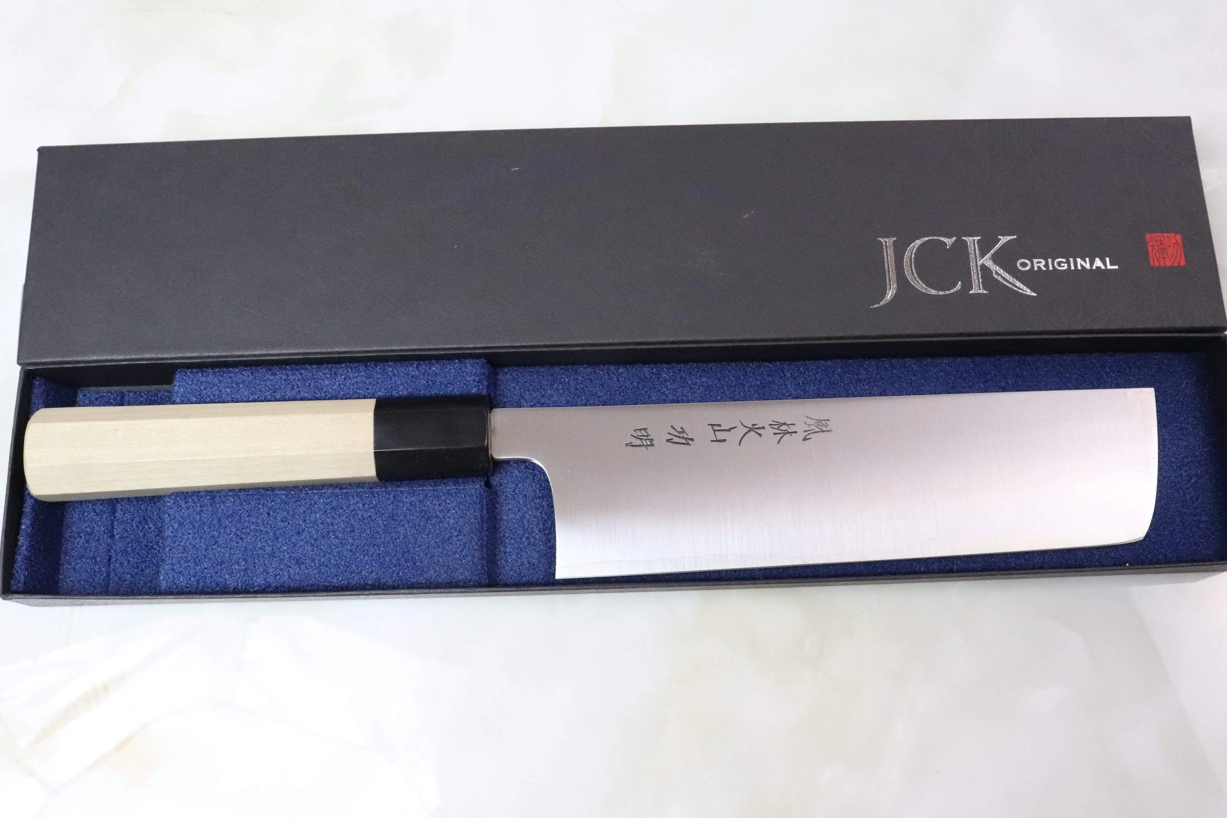 Fu-Rin-Ka-Zan ZDP-189 Wa Series FZDP-10 Nakiri 180mm (7 inch, Octagon Shaped Magnolia Wooden Handle)