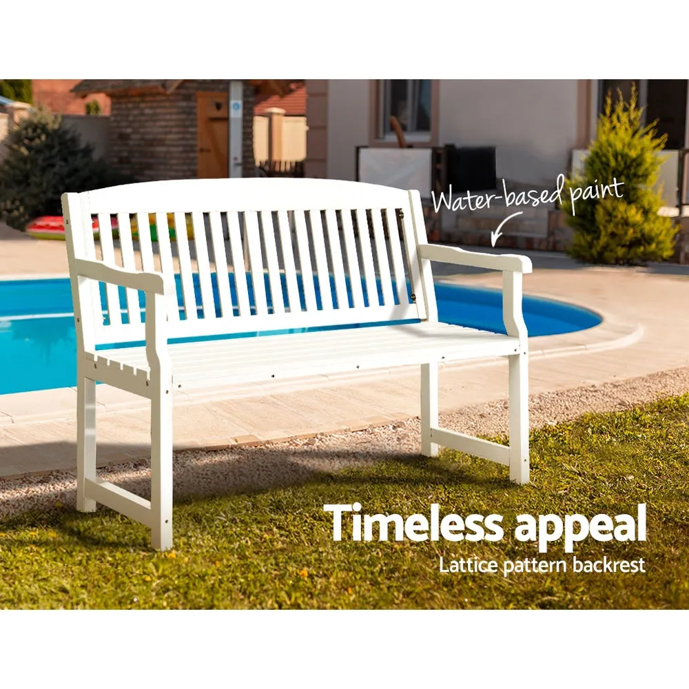 Handcrafted Wooden 2-Seater Garden Bench, Weather-Resistant - Gardeon