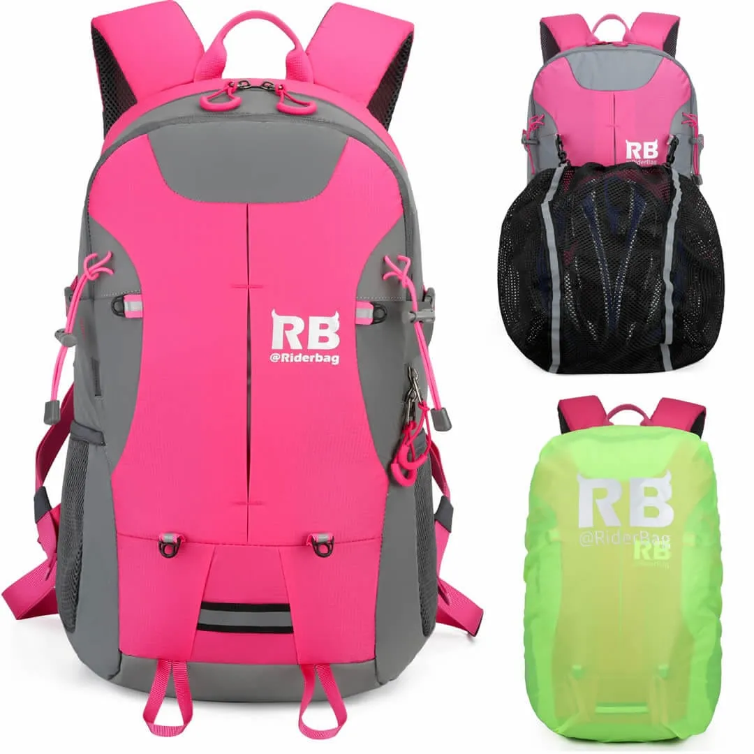 High Visibility Pink Reflective Commuter Bike Backpack | Riderbag Reflektor35