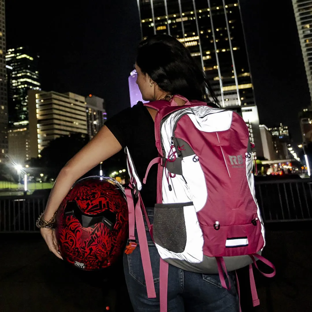 High Visibility Pink Reflective Commuter Bike Backpack | Riderbag Reflektor35