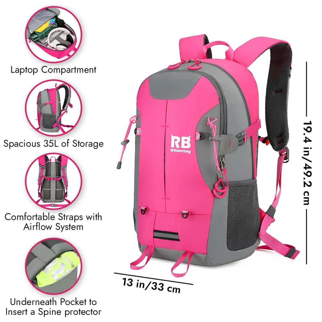 High Visibility Pink Reflective Commuter Bike Backpack | Riderbag Reflektor35