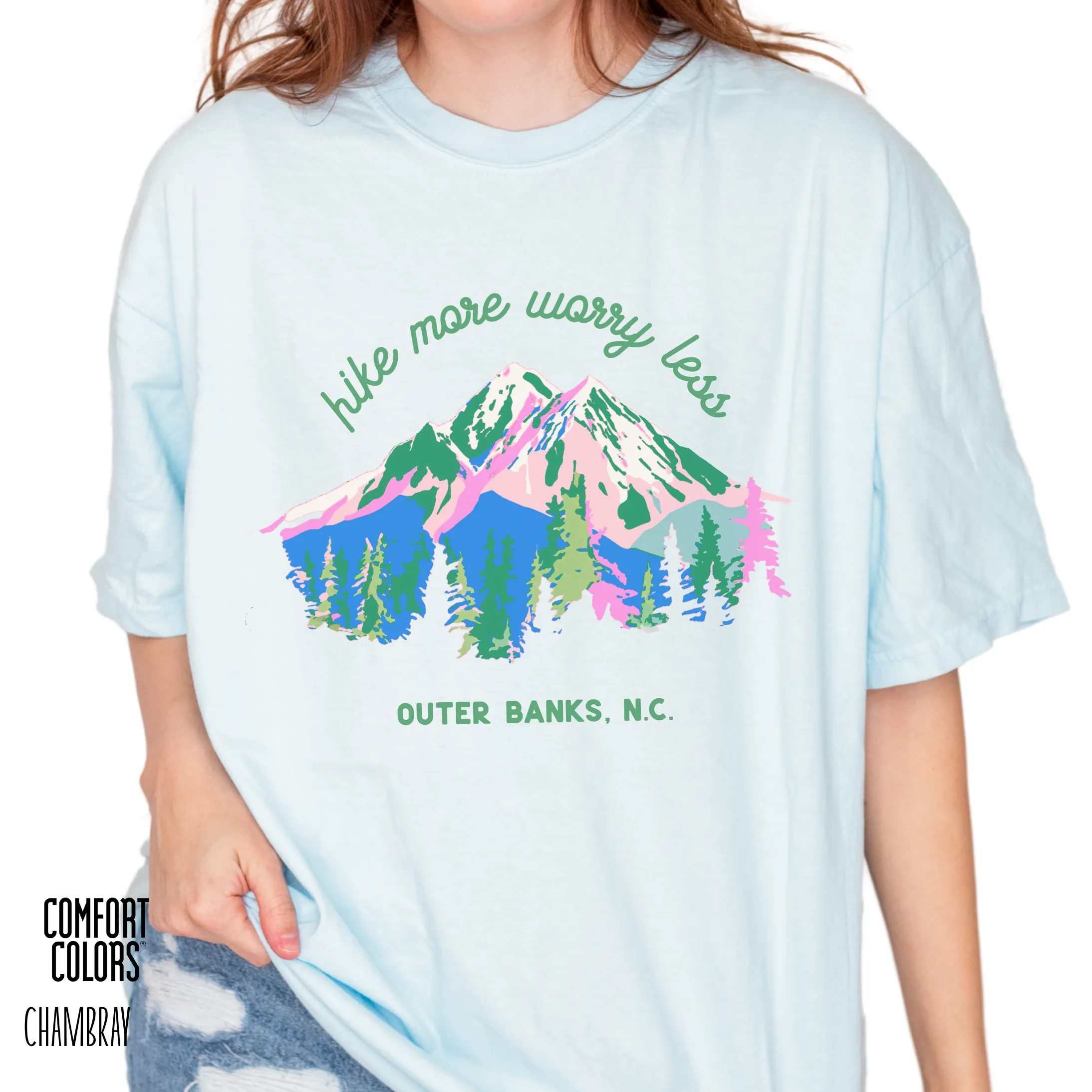 Hike More Worry Less Destination Tee