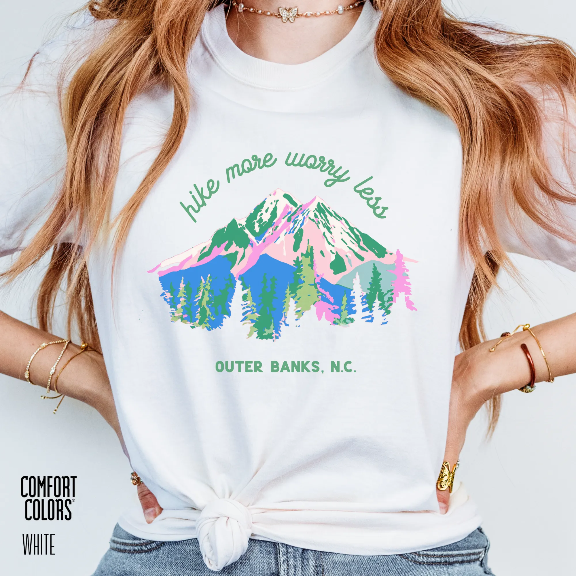 Hike More Worry Less Destination Tee