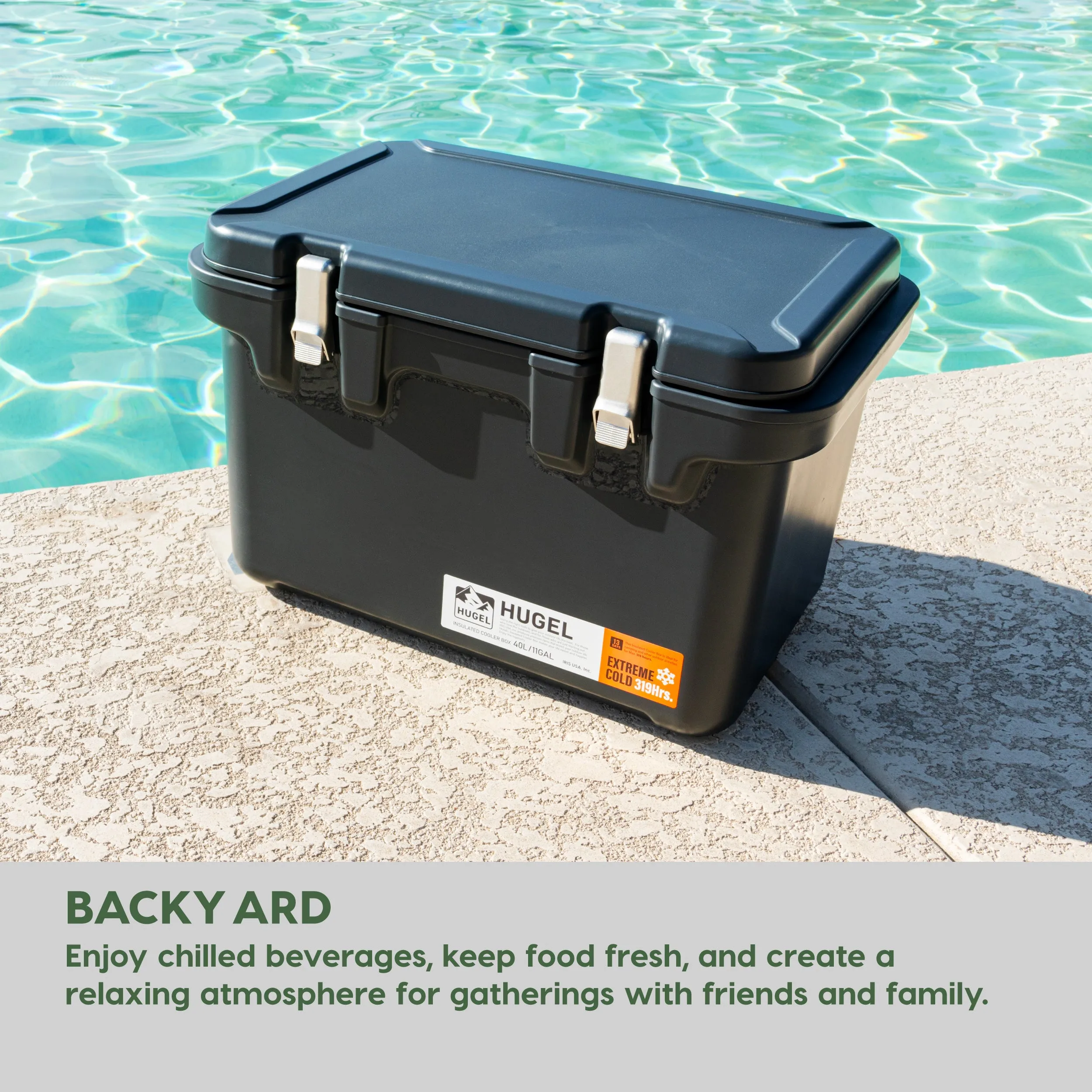 HUGEL 44QT Heavy Duty Lightweight Insulated Cooler with Stainless Steel Buckles