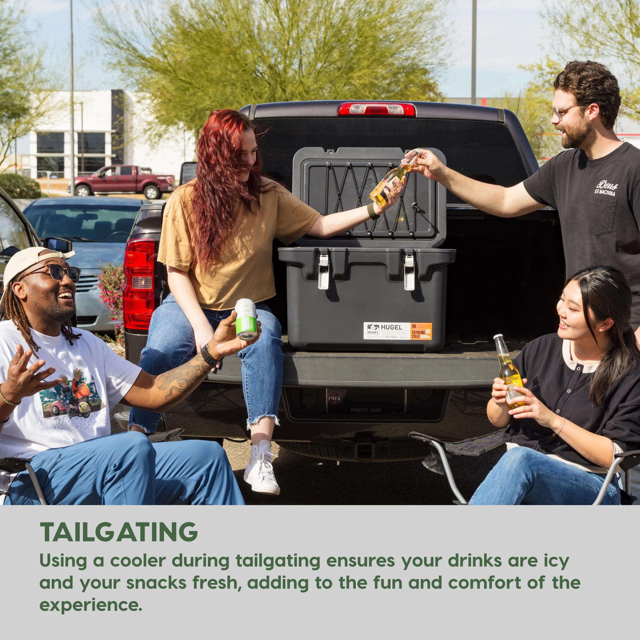 HUGEL 44QT Heavy Duty Lightweight Insulated Cooler with Stainless Steel Buckles
