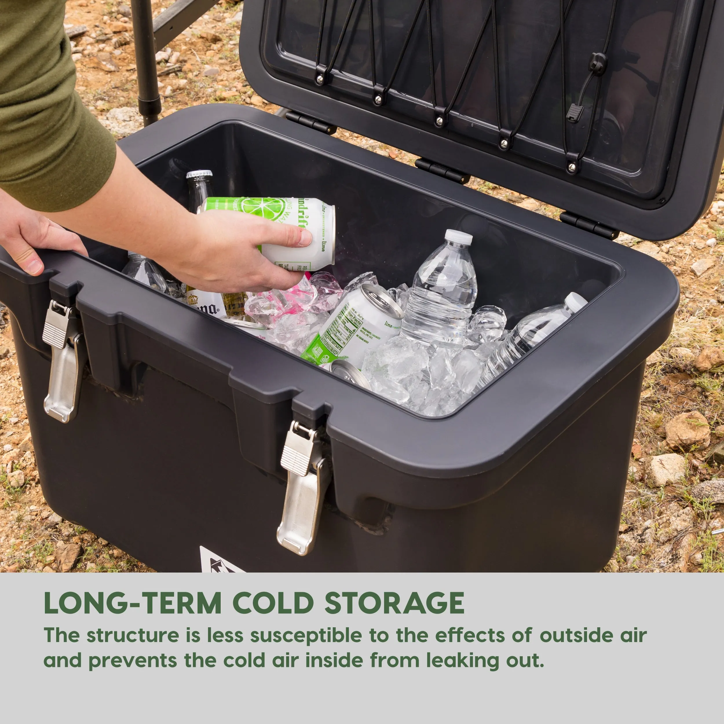 HUGEL 44QT Heavy Duty Lightweight Insulated Cooler with Stainless Steel Buckles
