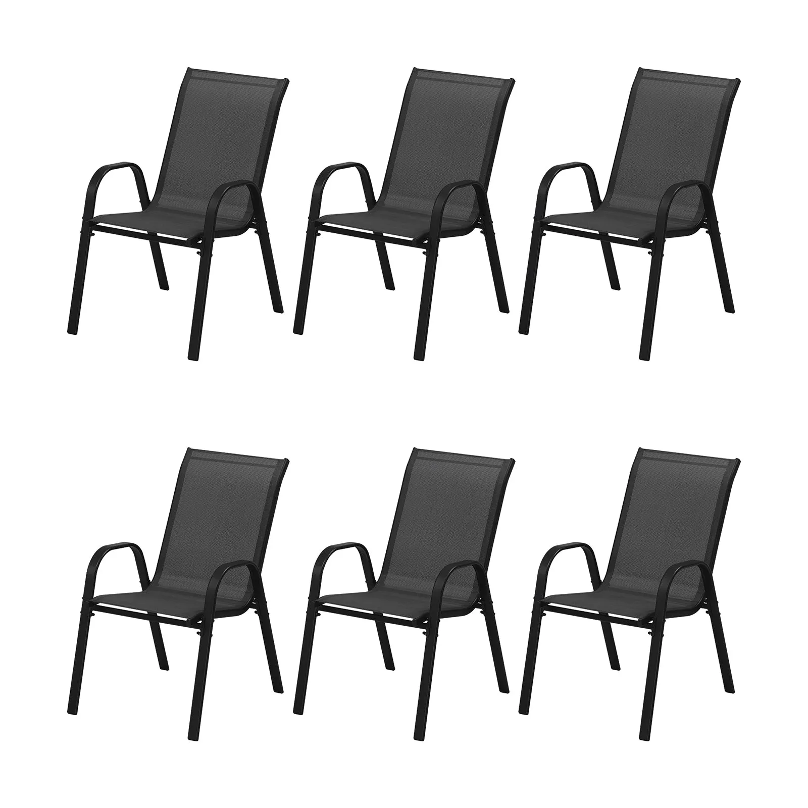 Livsip 6-Piece Outdoor Stackable Chairs Patio Furniture Lounge Chair Bistro Set