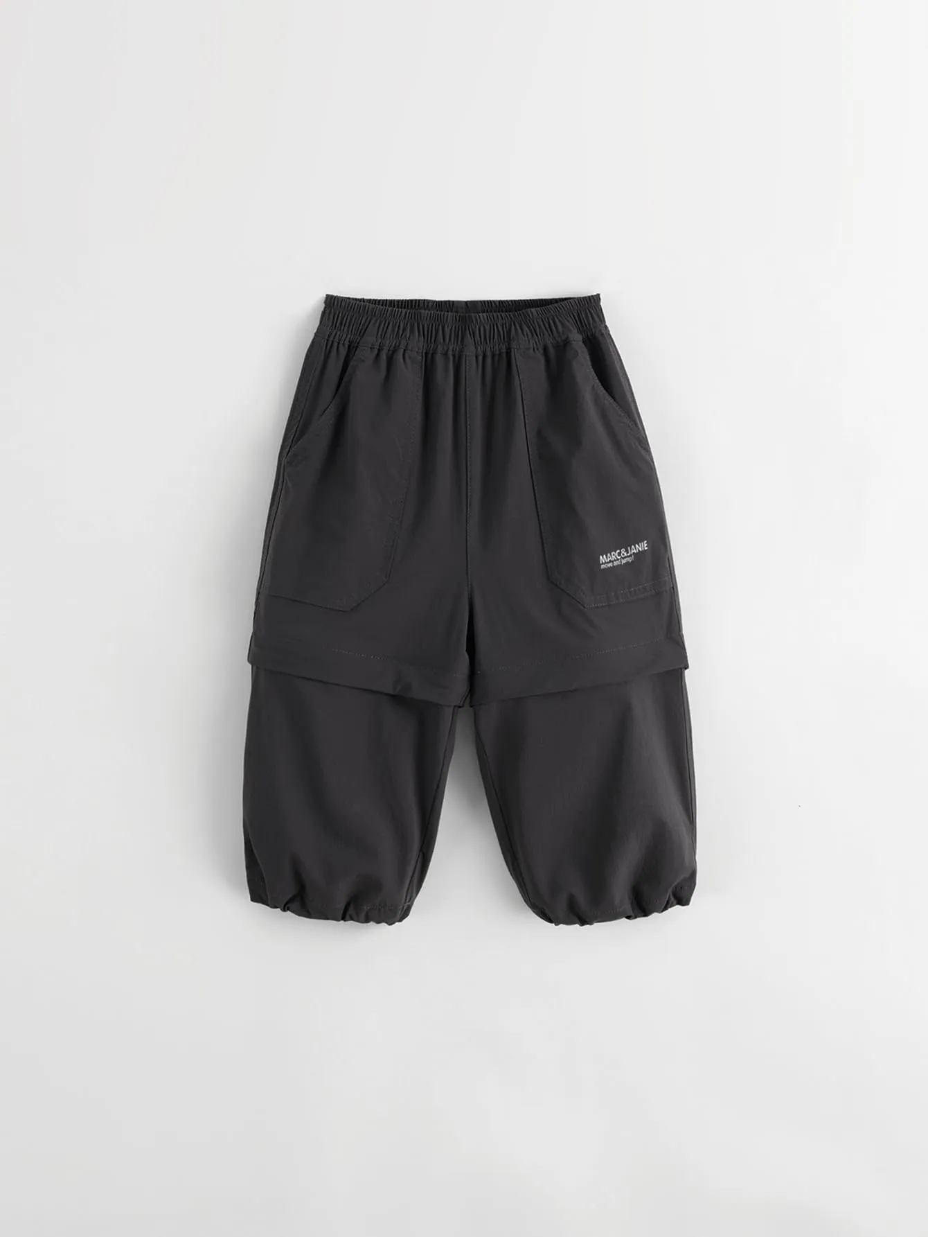 MARC & JANIE Boys Girls Cargo Pants Kids Detachable Straight Leg Shorts 241237