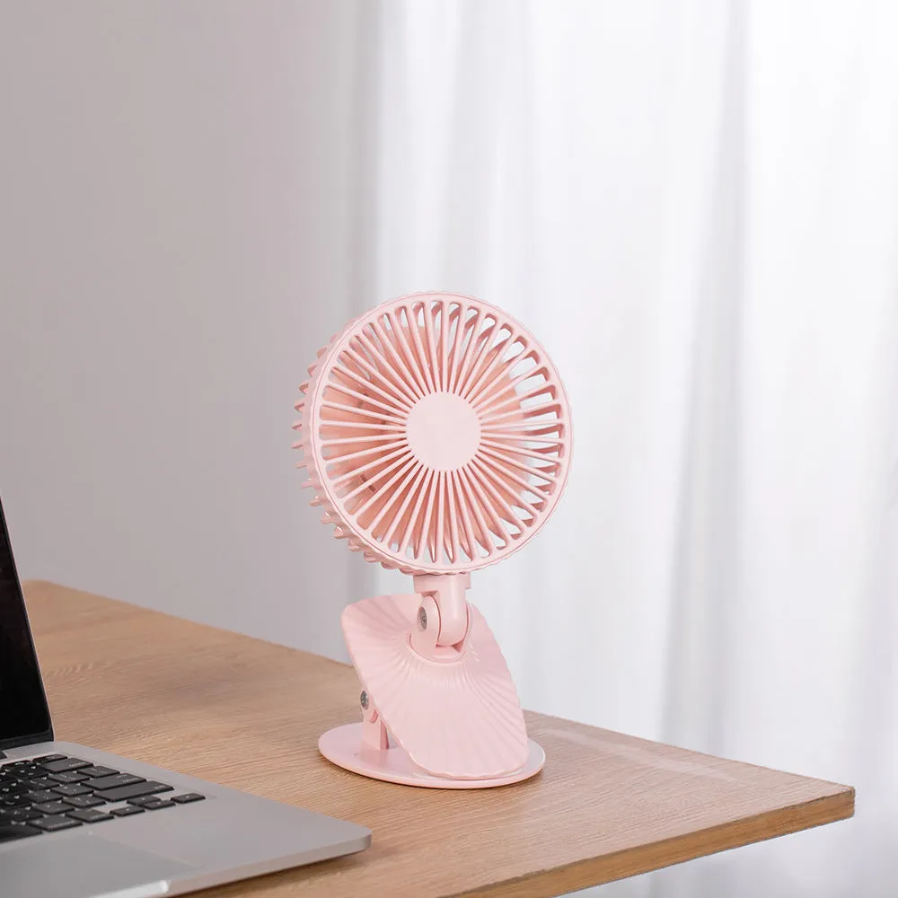 Mini Fan Hanging Neck Clip Shaking Head Desktop Stroller Dormitory Desktop USB Rechargeable Fan