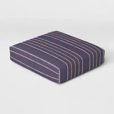 New - 24"x22" Dashed Lines Woven Outdoor Deep Seat Cushion Sapphire Blue - Threshold