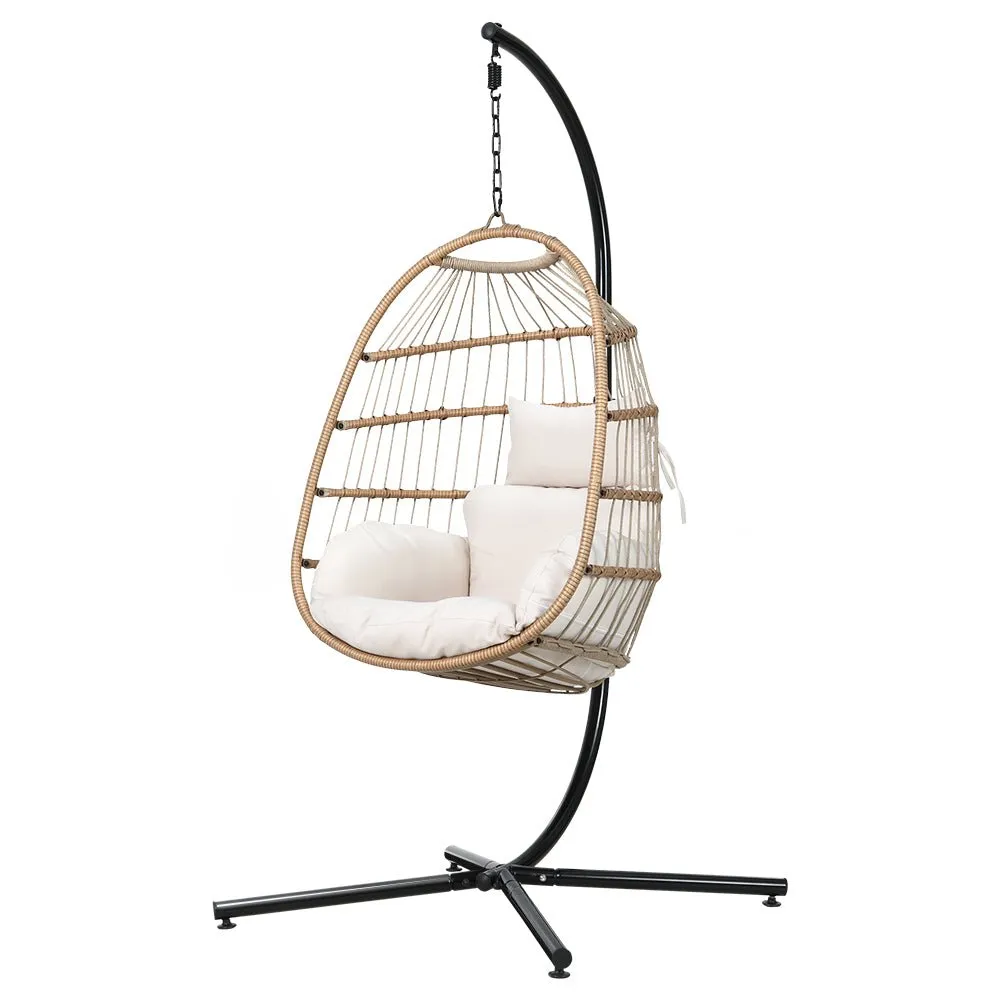 Outdoor Egg Swing Pod Chair Hammock with Stand Beach