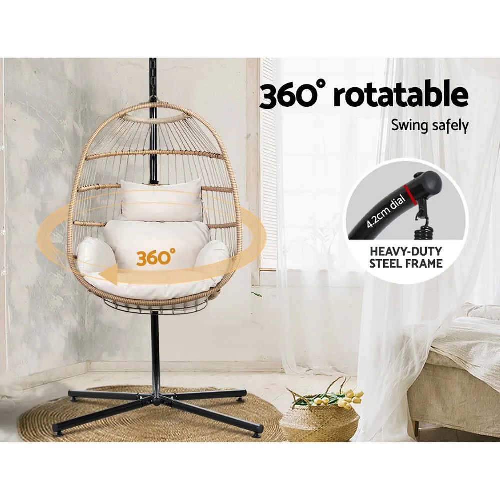 Outdoor Egg Swing Pod Chair Hammock with Stand Beach