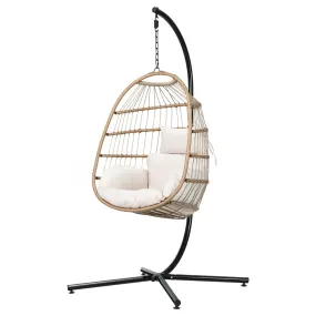 Outdoor Egg Swing Pod Chair Hammock with Stand Beach