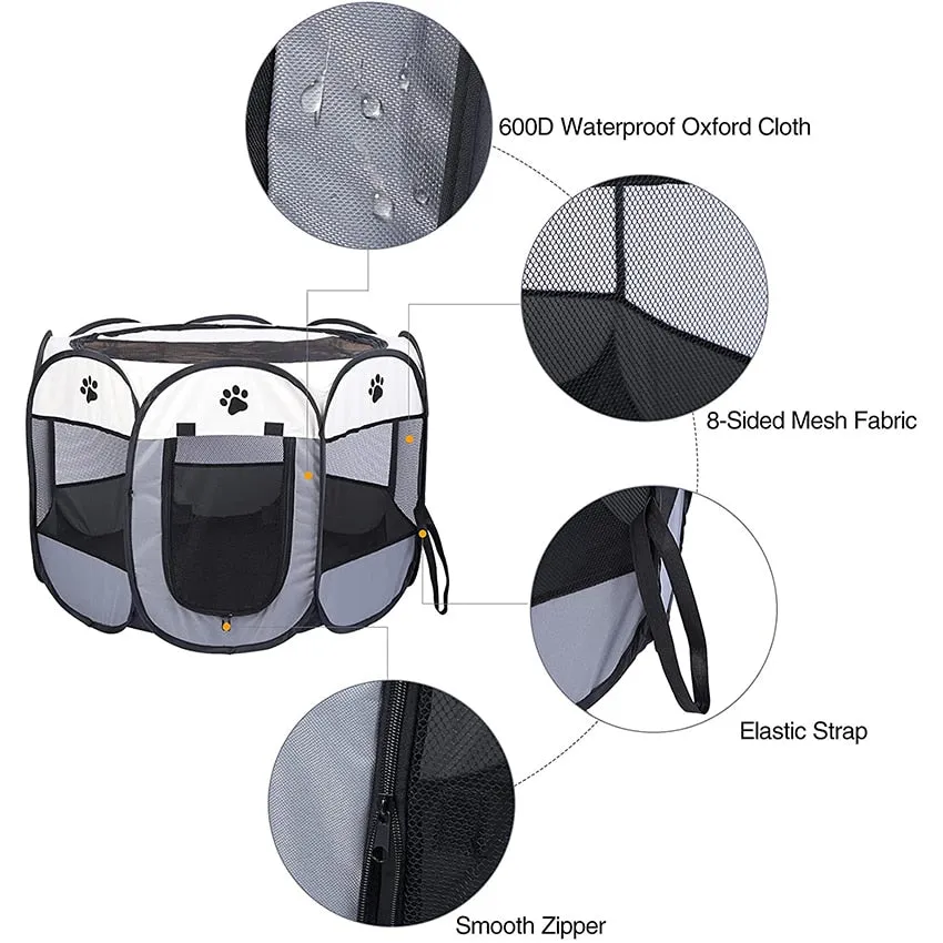 Pet Playpen Cat/Dog Tent  Octagonal Cage Kennel