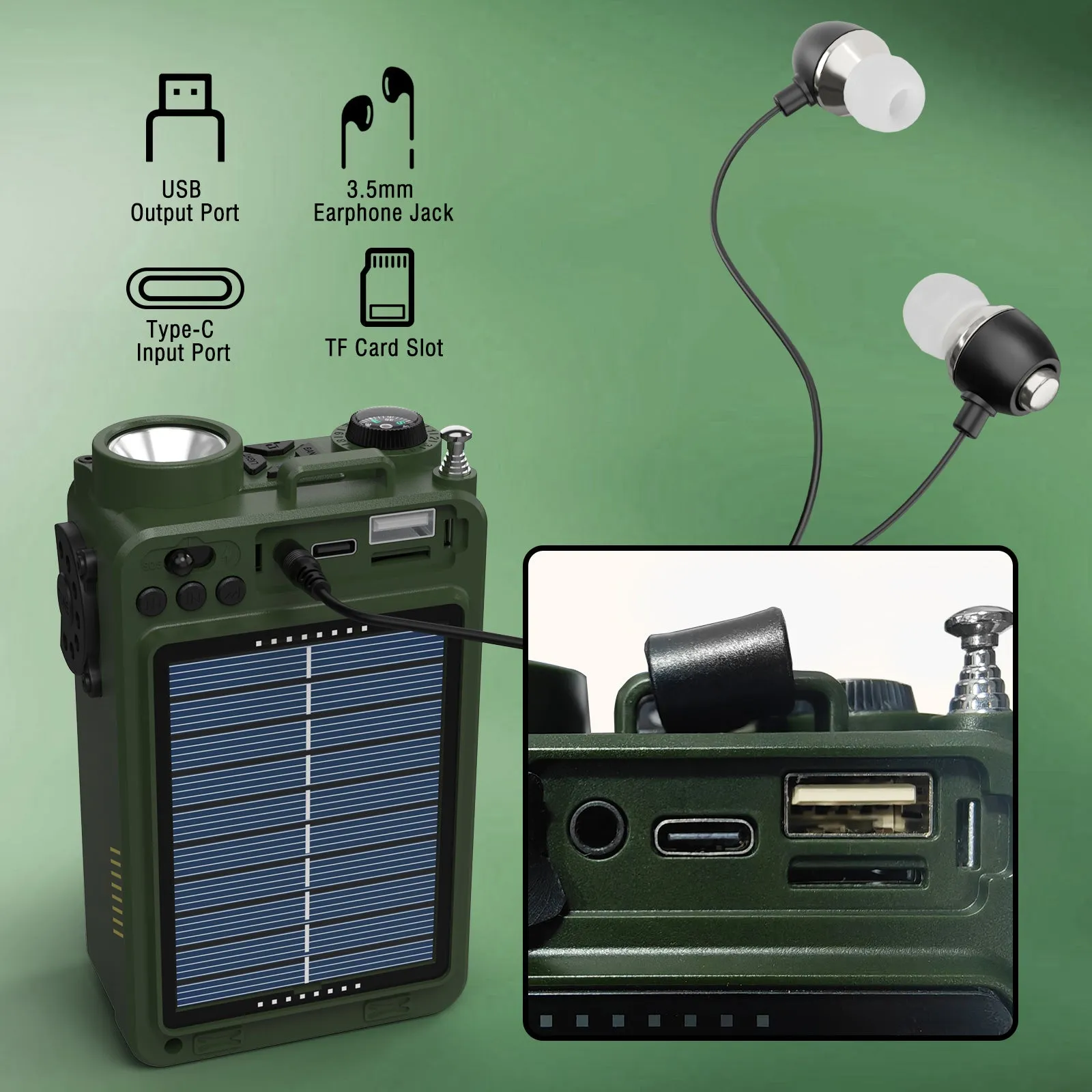 Raddy RE40 Shortwave Radio | FM/AM/SW/WB | 4000mAh | Bluetooth 5.0 | White Noise | Hand Crank Solar Type-C